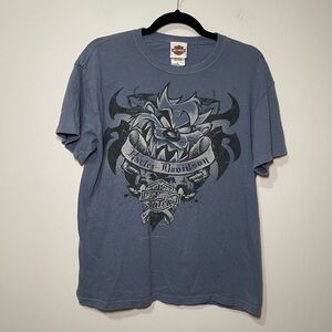 Harley-Davidson x Looney Tunes Men’s vintage Blue Biker Graphic T-Shirt Size M